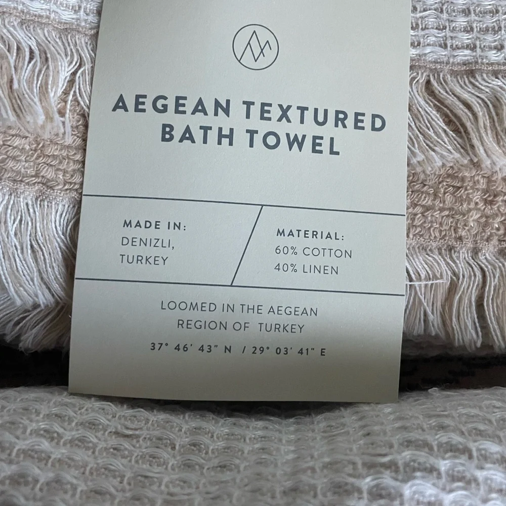 🆕The Citizenry Aegean Tan Textured Bath Sheets (2) with Hand Towels (2) Linen